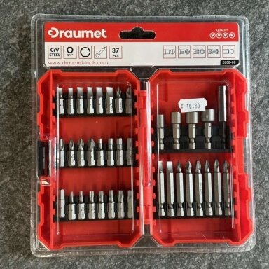 Draumet sukimo antgalių rinkinys 37 vnt, CrV steel Draumet sukimo antgalių rinkinys 37 vnt, CrV steel