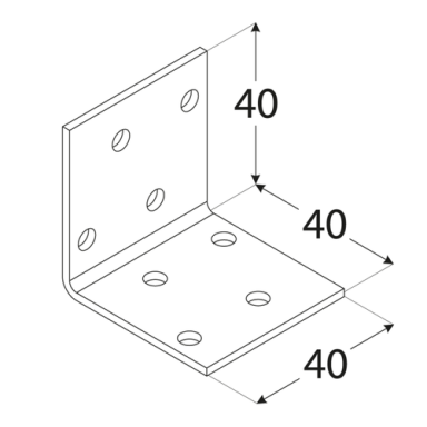 Cinkuotas kampukas 40x40x40x2 mm 50 vnt. Cinkuotas kampukas 40x40x40x2 mm 50 vnt.