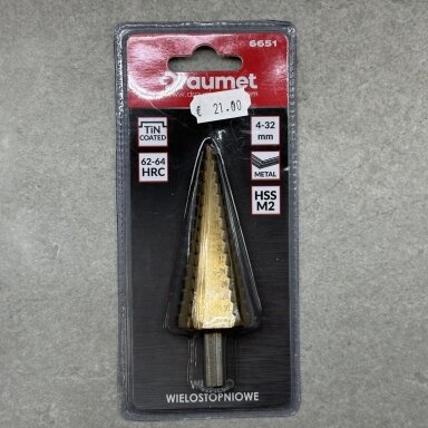 Draumet pakopinis grąžtas TIN- coated 4-32mm Draumet pakopinis grąžtas TIN- coated 4-32mm