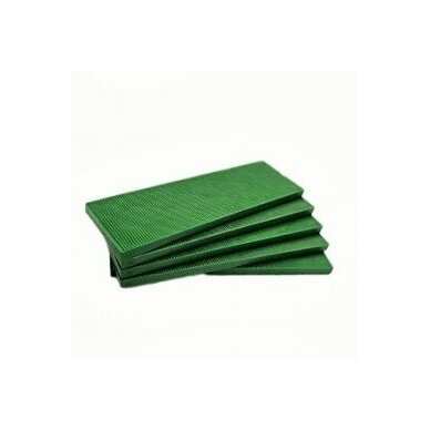 Kaladėlė PLASTIK montavimo 30x100x5mm lyginamoji plokštelė žalios spalvos 100 vnt.